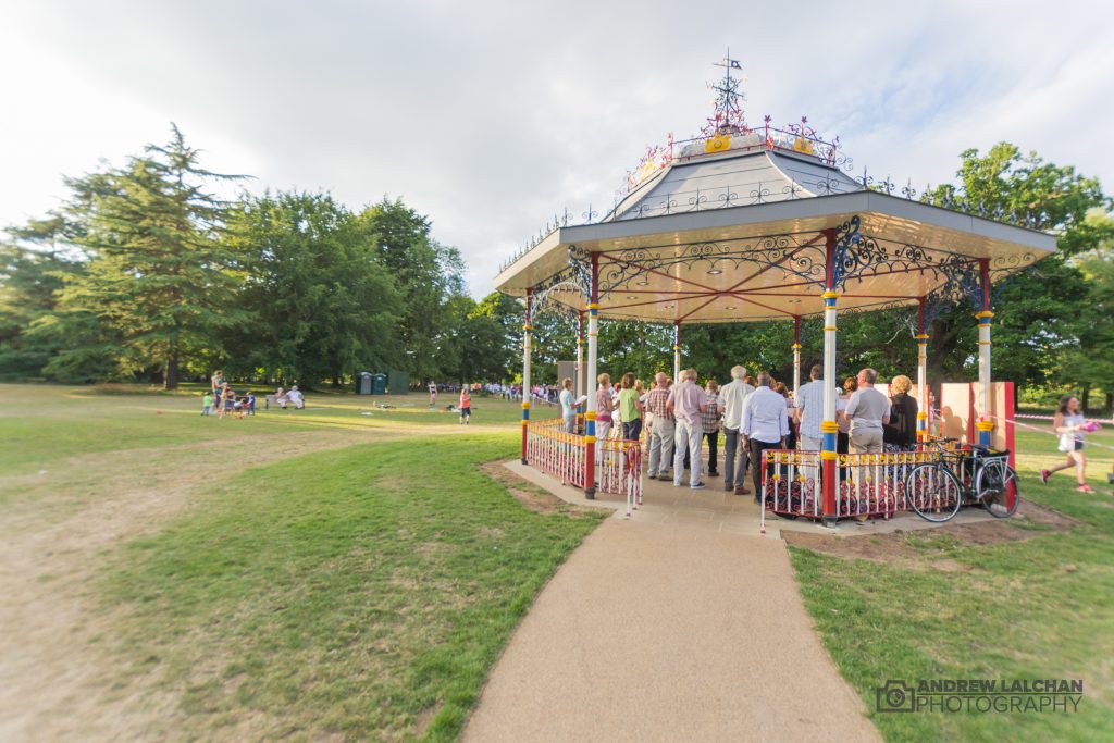 Choir playing at the band stand