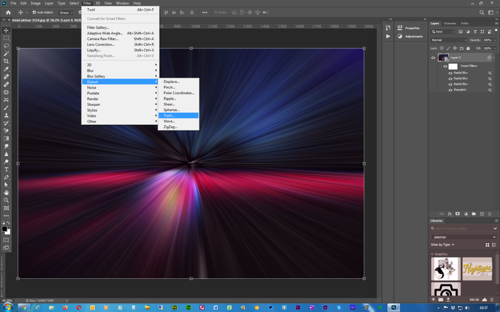 Adobe Photoshop - Twirl effect - Step 6
