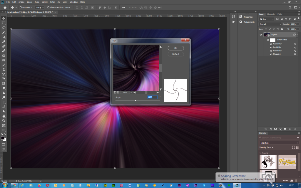 Adobe Photoshop - Twirl effect - Step 7