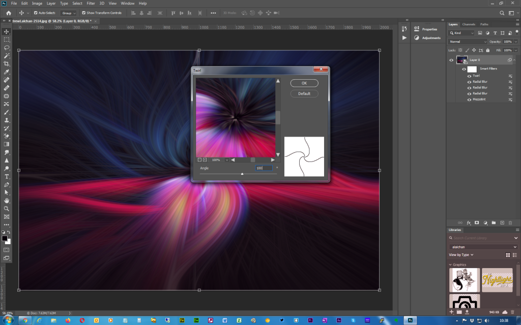 Adobe Photoshop - Twirl effect - Step 9