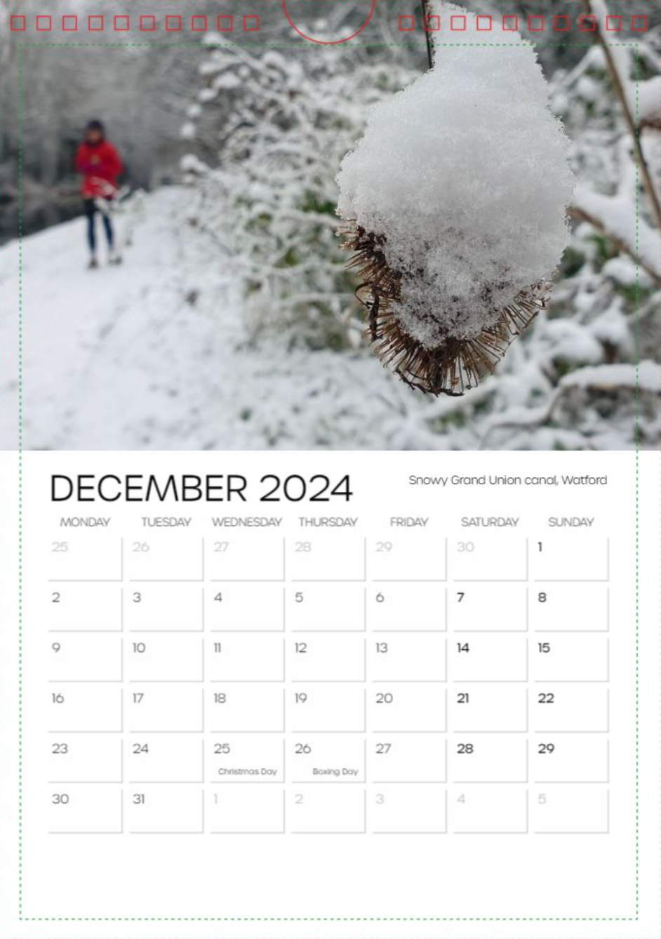 Photographic Calendar 2024 - December