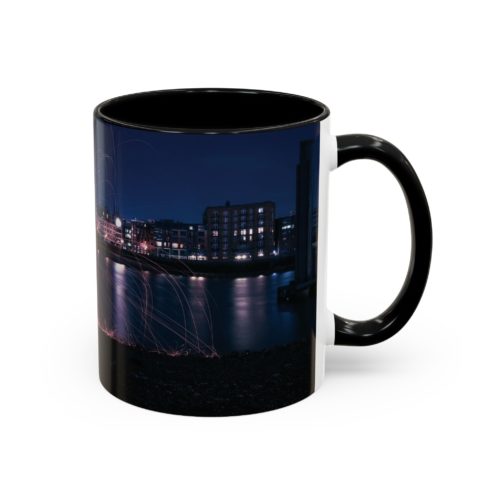 "City Sparks" Mug – London’s Night Lights in Motion - Accent Coffee Mug (11, 15oz) - Image 2