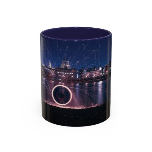 "City Sparks" Mug – London’s Night Lights in Motion - Accent Coffee Mug (11, 15oz) - Image 5