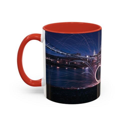 "City Sparks" Mug – London’s Night Lights in Motion - Accent Coffee Mug (11, 15oz) - Image 15