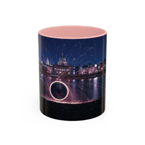 "City Sparks" Mug – London’s Night Lights in Motion - Accent Coffee Mug (11, 15oz) - Image 9