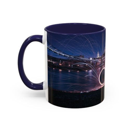 "City Sparks" Mug – London’s Night Lights in Motion - Accent Coffee Mug (11, 15oz) - Image 7