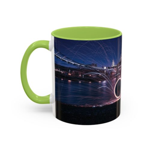 "City Sparks" Mug – London’s Night Lights in Motion - Accent Coffee Mug (11, 15oz) - Image 35