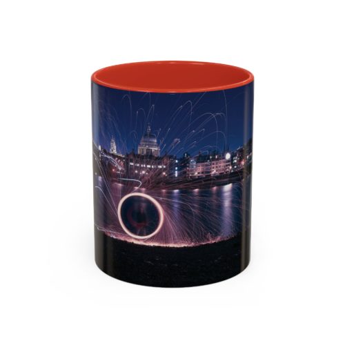 "City Sparks" Mug – London’s Night Lights in Motion - Accent Coffee Mug (11, 15oz) - Image 13