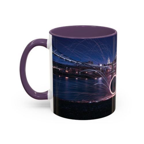 "City Sparks" Mug – London’s Night Lights in Motion - Accent Coffee Mug (11, 15oz) - Image 27